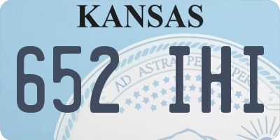 KS license plate 652IHI