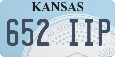 KS license plate 652IIP