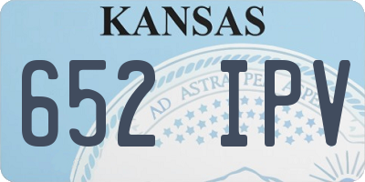 KS license plate 652IPV