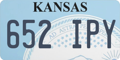 KS license plate 652IPY