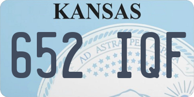 KS license plate 652IQF