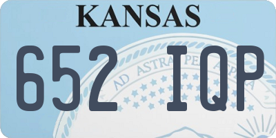 KS license plate 652IQP
