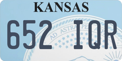 KS license plate 652IQR