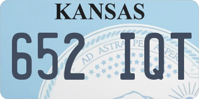 KS license plate 652IQT