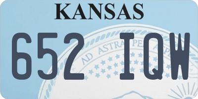 KS license plate 652IQW
