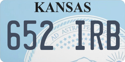 KS license plate 652IRB