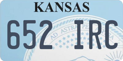 KS license plate 652IRC