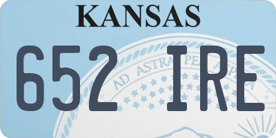KS license plate 652IRE