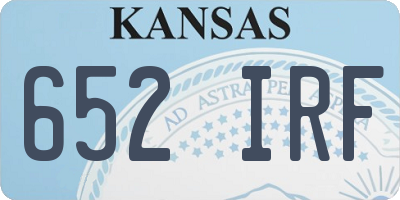 KS license plate 652IRF