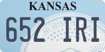 KS license plate 652IRI