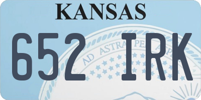 KS license plate 652IRK