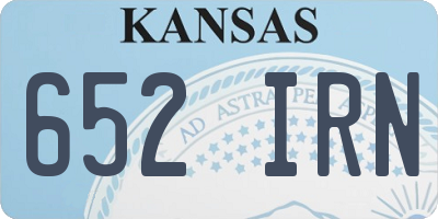 KS license plate 652IRN