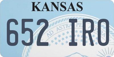 KS license plate 652IRO