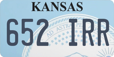 KS license plate 652IRR