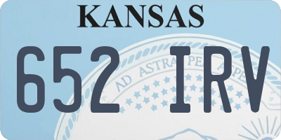 KS license plate 652IRV