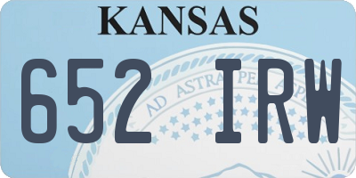KS license plate 652IRW