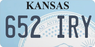 KS license plate 652IRY
