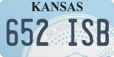 KS license plate 652ISB