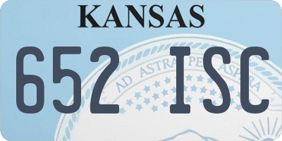 KS license plate 652ISC