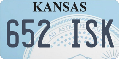 KS license plate 652ISK