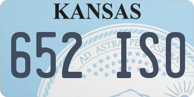KS license plate 652ISO