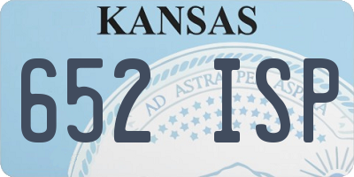 KS license plate 652ISP