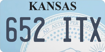 KS license plate 652ITX