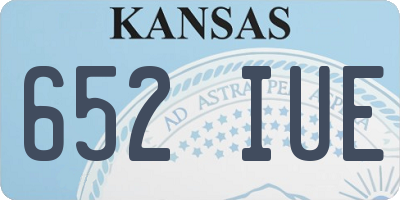 KS license plate 652IUE