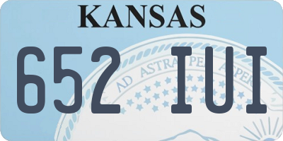 KS license plate 652IUI