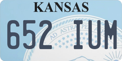 KS license plate 652IUM