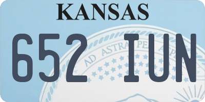 KS license plate 652IUN