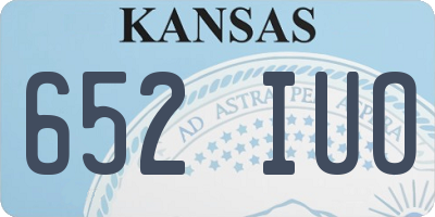 KS license plate 652IUO