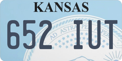 KS license plate 652IUT