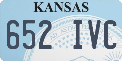 KS license plate 652IVC