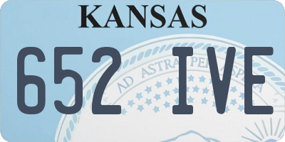 KS license plate 652IVE