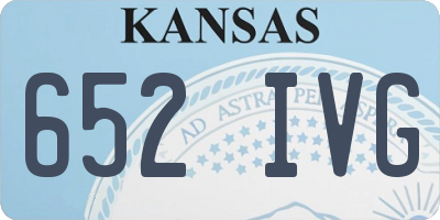 KS license plate 652IVG