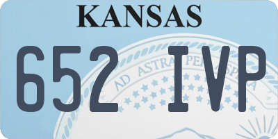 KS license plate 652IVP