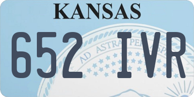 KS license plate 652IVR