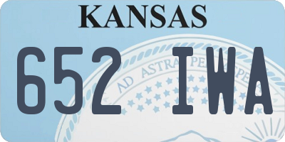 KS license plate 652IWA