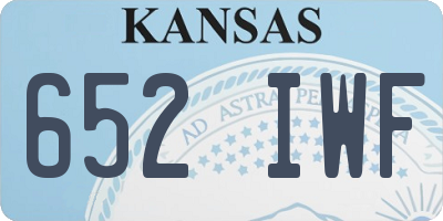 KS license plate 652IWF