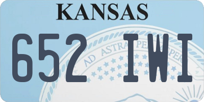 KS license plate 652IWI