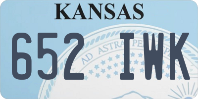 KS license plate 652IWK