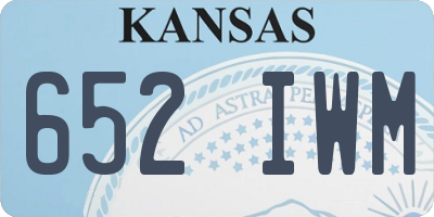 KS license plate 652IWM