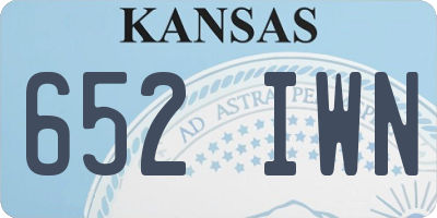 KS license plate 652IWN