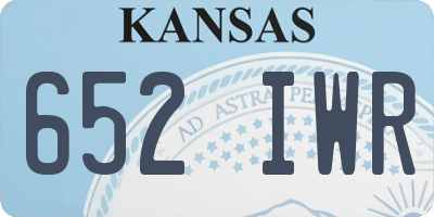 KS license plate 652IWR