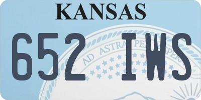 KS license plate 652IWS