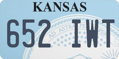 KS license plate 652IWT