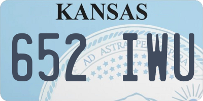 KS license plate 652IWU