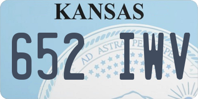 KS license plate 652IWV
