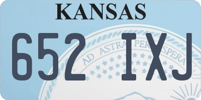KS license plate 652IXJ